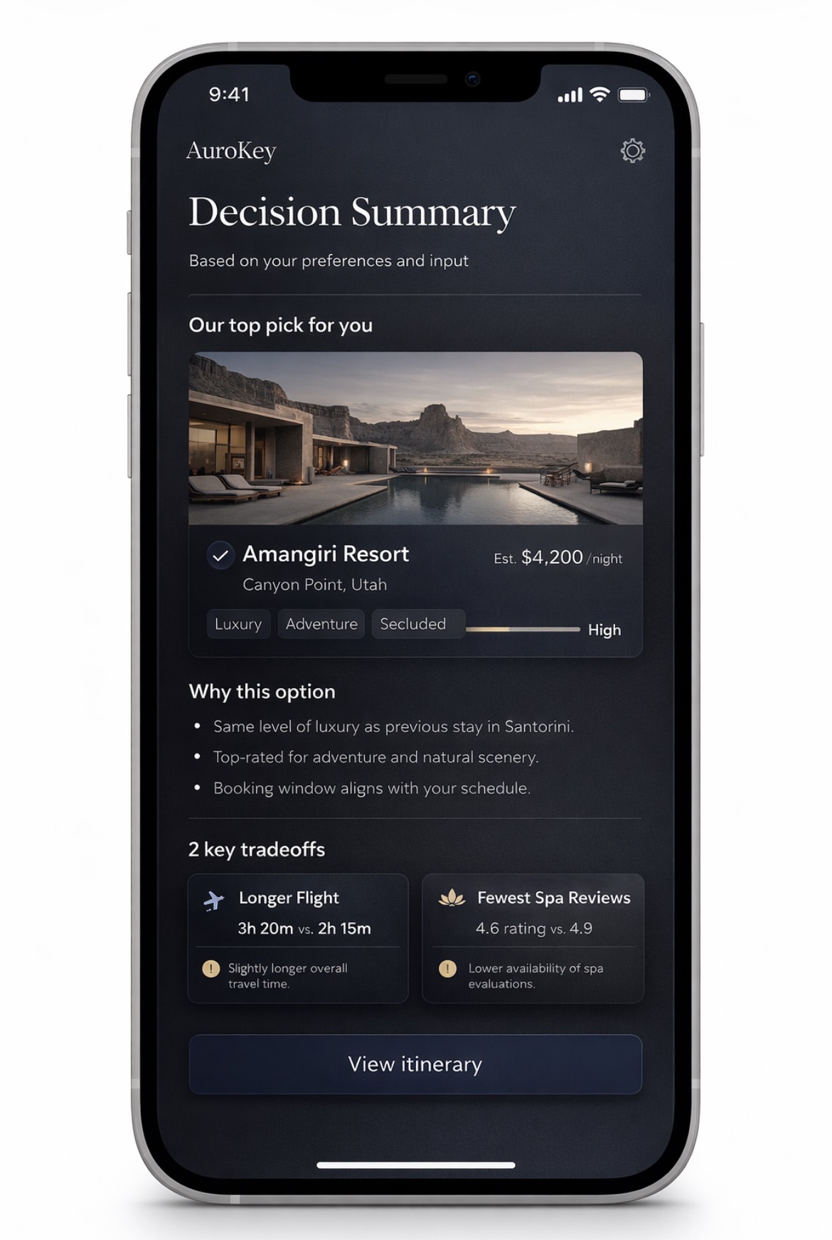 AuroKey Decision Summary Dark